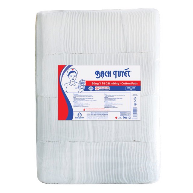 Bông Y Tế Cắt Miếng Bạch Tuyết (7×7cm) Gói 1KG: Tắm và vệ sinh cho trẻ sơ sinh.