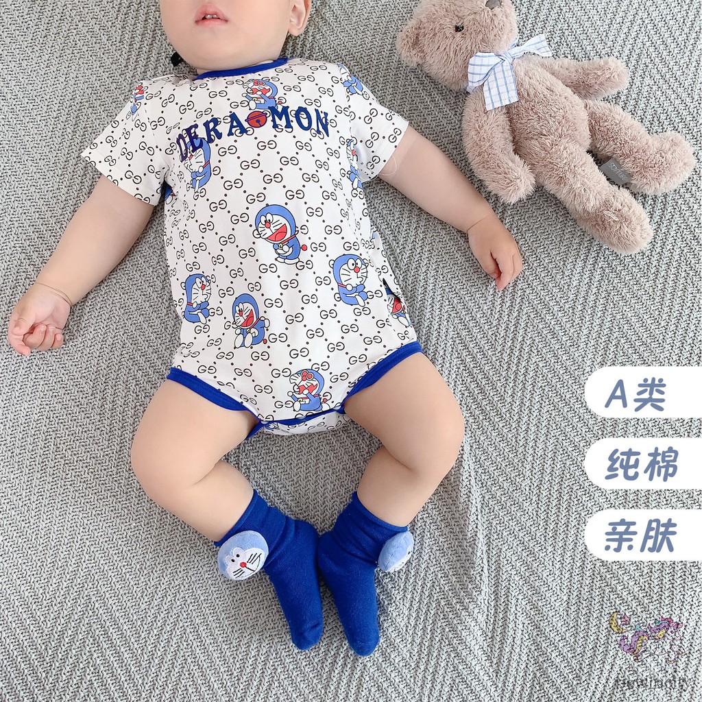 Áo liền quần vải cotton họa tiết hoạt hình phong cách mùa thu thời trang Hàn Quốc sành điệu cho bé