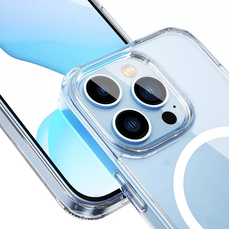 Ốp lưng cứng trong suốt hỗ trợ sạc không dây cho IP Phone 14 Pro Max , 13 Pro Max chính hang WIWU Aurora kèm giá đỡ