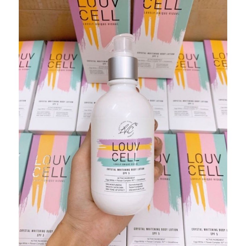 KEM DƯỠNG TRẮNG DA BODY LOUV CELL CRYSTAL WHITENING BODY LOTION 250ML