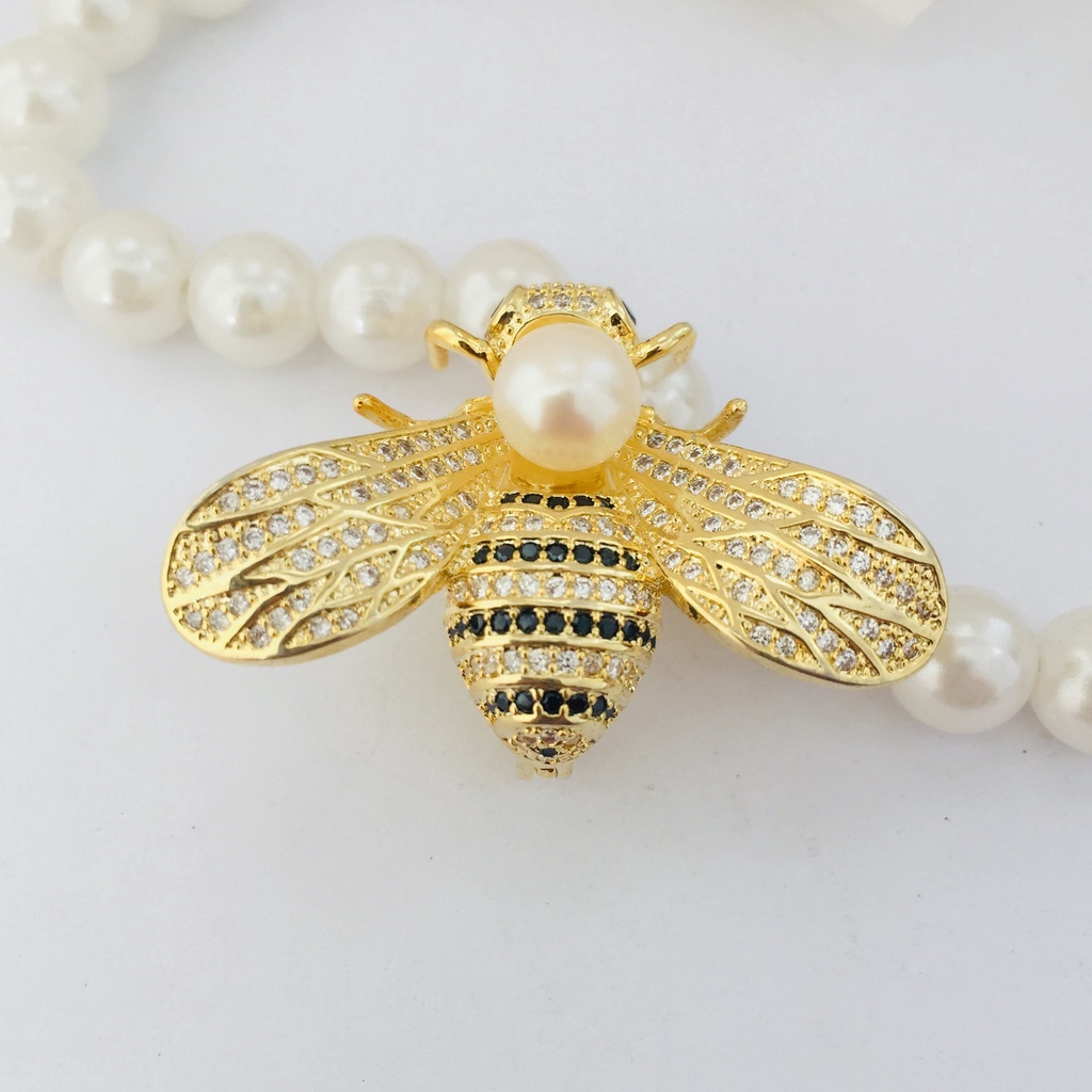 [K7DC] Phụ kiện trang sức (DIY) - Khóa chốt chặn tạo kiểu đầu chuỗi chưa gắn ngọc chị ong nạm đá lấp lánh