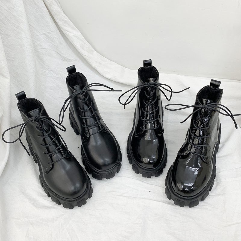 [Ảnh Thật] Giày bốt nữ Hàn Quốc cổ lửng phong cách Ulzzang 2023 cao cấp hot trend đế 5cm đầy cá tính