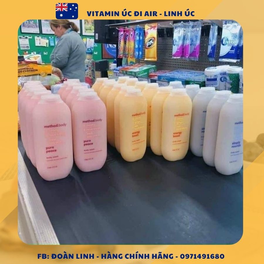 Sữa tắm Method Body Úc 532ml, Hàng Chuẩn Úc Đi Air