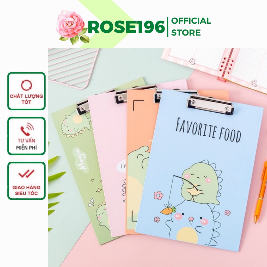 Kẹp giấy A4 khủng long loại tốt siêu cute ROSE196