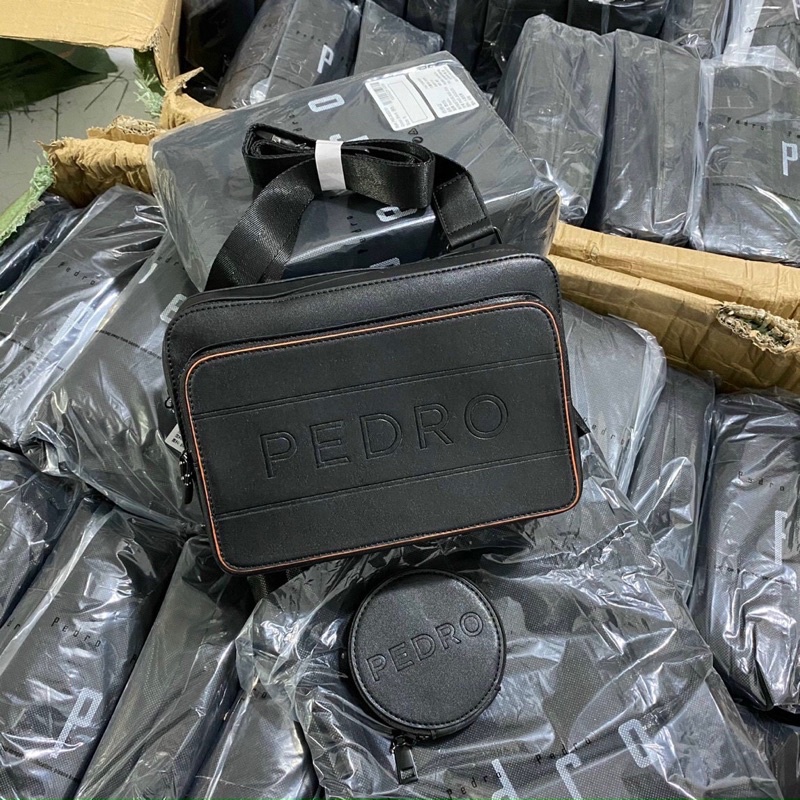 TÚI NAM pe.dro  VUÔNG KÈM TÚI TRÒN NHỎ