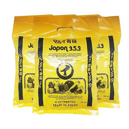 JAPAN 3.3.3 gói 1kg - Phân hữu cơ Nhật dạng viên nén dài, đậm đặc và tan chậm vimax