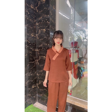 thời trang lụa phật giáo nữ , đồ bộ cao cấp, áo lam đi chùa