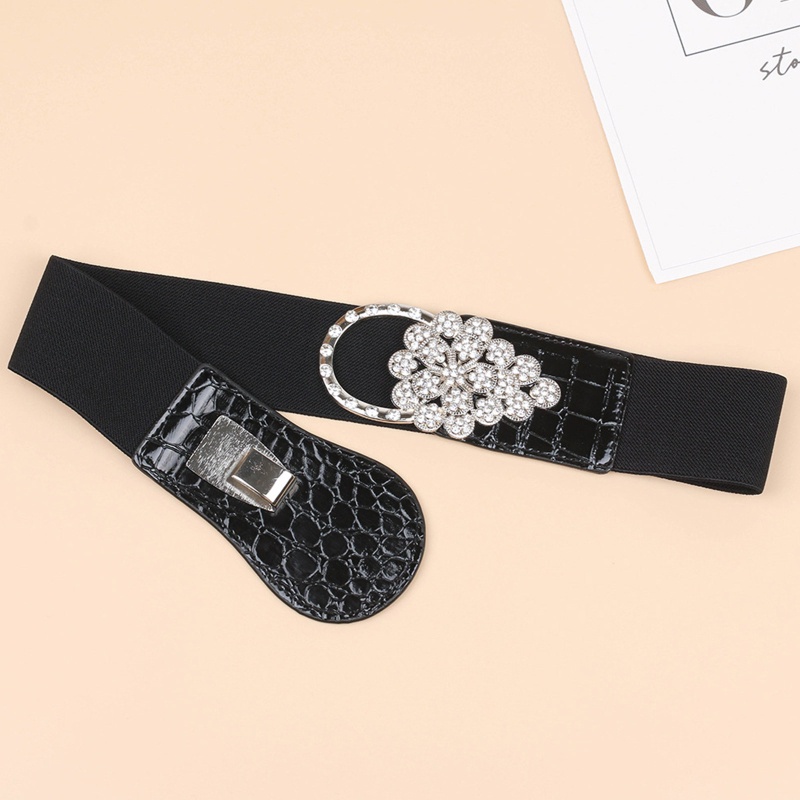 Thắt Lưng Da PU Bản Rộng Màu Trơn Co Giãn Phong Cách Gothic Thời Trang Cho Nữ