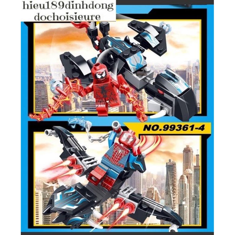 Lắp ráp xếp hình Lego siêu anh hùng 99361: Liên minh người nhện đại chiến robot venom (ảnh thật) (KHách chat chọn mẫu)