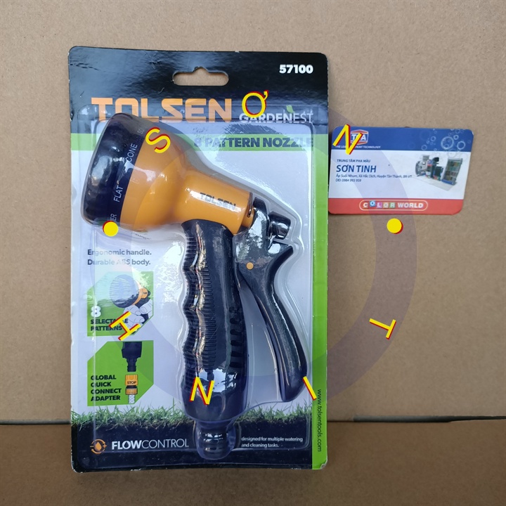 Vòi phun nước rửa xe, tưới cây 8 tia Tolsen 57100