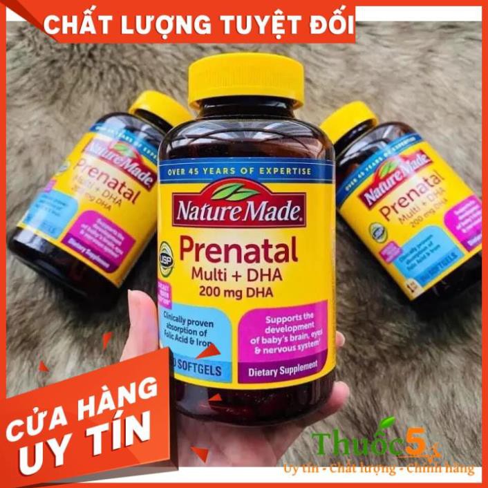 [GIÁ GỐC] MediUSA Prenatal Multi DHA bổ sung vitamin cho bà bầu, 60 viên