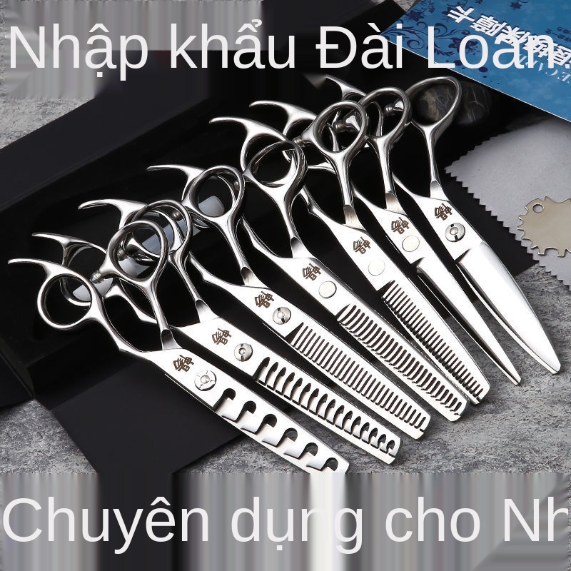 Kéo làm tóc nhập khẩu Đài Loan, răng khểnh, nai liền, lỗ xương cá, dao lá liễu, rựa mỡ, chồng thép