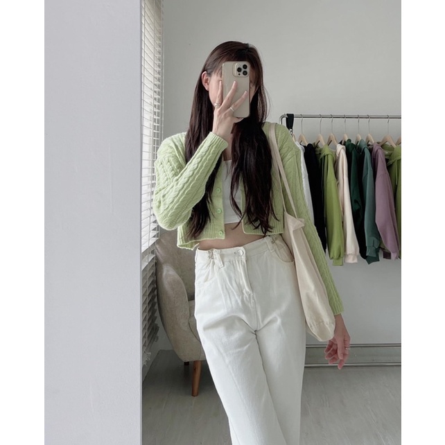 ÁO LEN CROPTOP THỪNG THÊU LOGO MẶC 2 KIỂU 935 hàng Quảng Châu loại 1