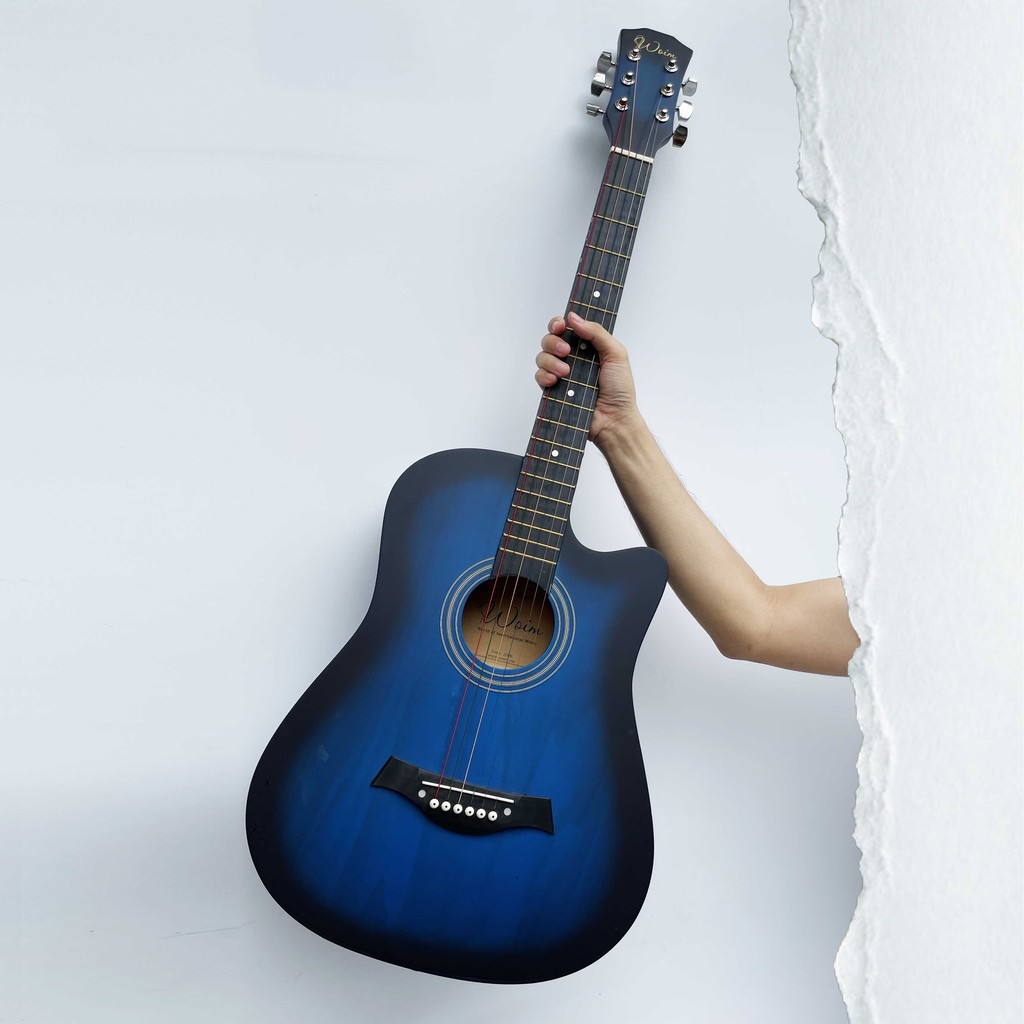 Đàn Guitar dáng khuyết Woim Màu Hồng GU13