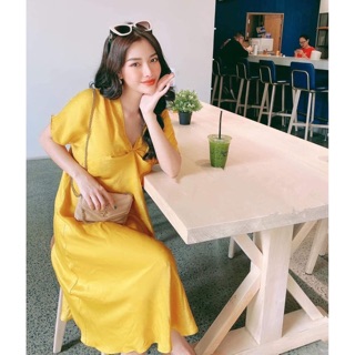 Váy lụa nhung xoắn ngực - Hàng đẹp