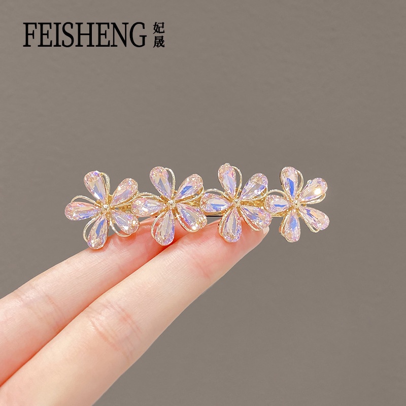 Kẹp Tóc Hình Hoa Pha Lê Cỡ Lớn Siêu Nhẹ Thời Trang Sang Trọng Cho Nữ
