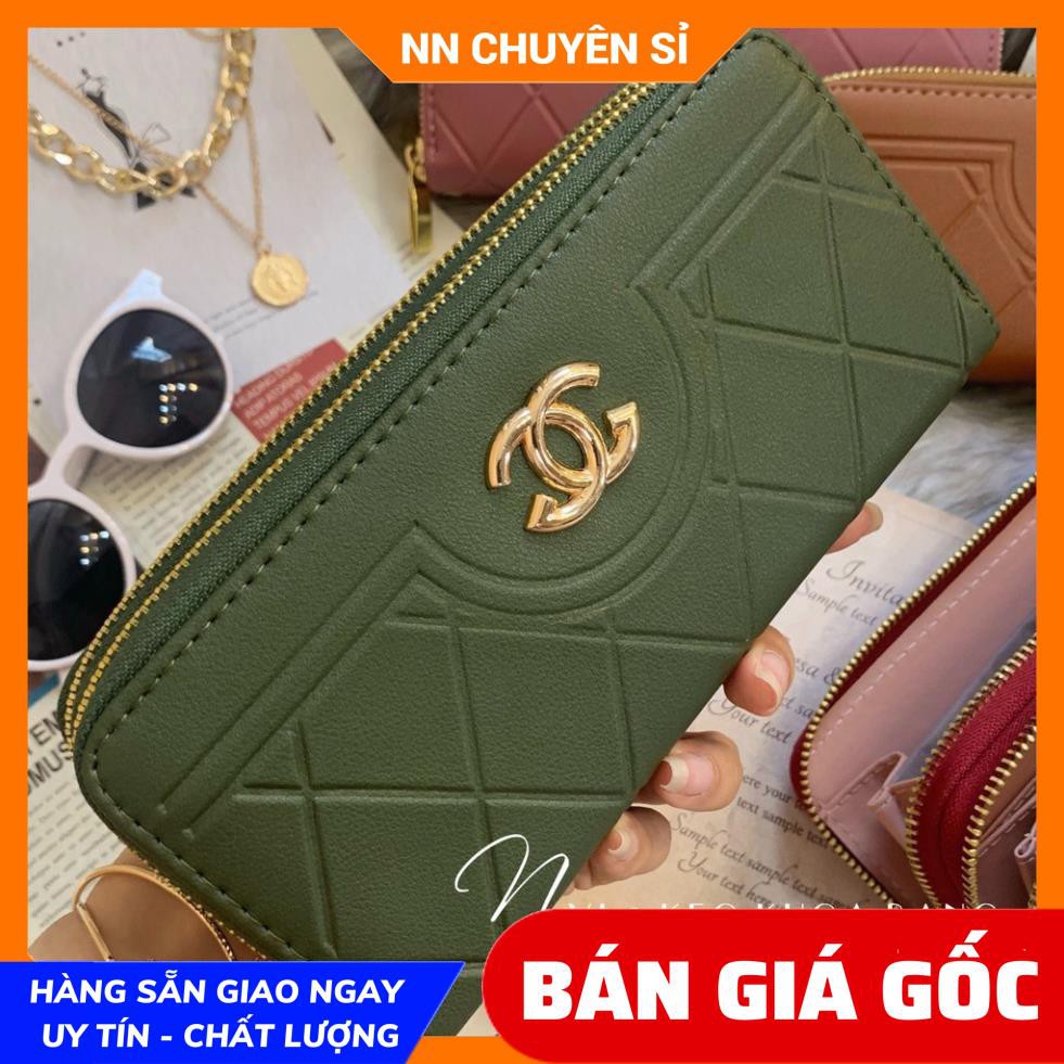 VÍ 2 KÉO X SỌC CHÉO V2KB - 162 ⚡100% ẢNH THẬT⚡HÀNG QC - VÍ NỮ DÁNG DÀI