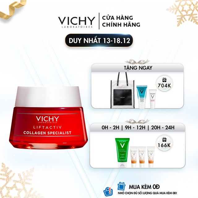 Kem dưỡng ngăn ngừa dấu hiệu lão hóa và làm săn chắc da Vichy Liftactiv Collagen Specialist 50ml