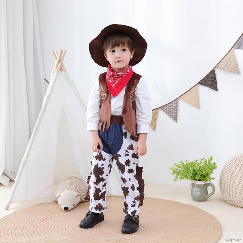Bộ đồ hóa trang phong cách cao bồi phương Tây cho bé siêu chất