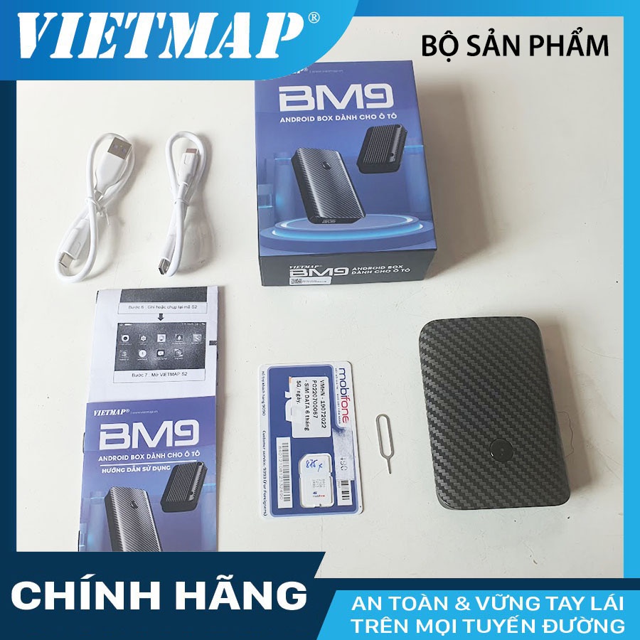 Android Box Vietmap BM9 - Hàng Chính Hãng - Bản Quyền Vietmap S2, Vietmap Live - Sim 4g