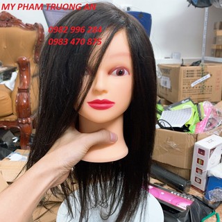 Đầu Manocanh Tóc Thật Uốn Ép Nhuộm Được Tóc Màu Đen Level 2 - Mã H4
