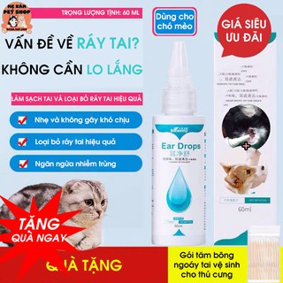 [TẶNG QUÀ] Thuốc Nhỏ Tai Cho Chó Mèo Borammy💖GIÁ SIÊU RẺ💖CHÍNH HÃNG💖chiết xuất thiên nhiên, ngăn ngừa viêm nhiễm,60ml