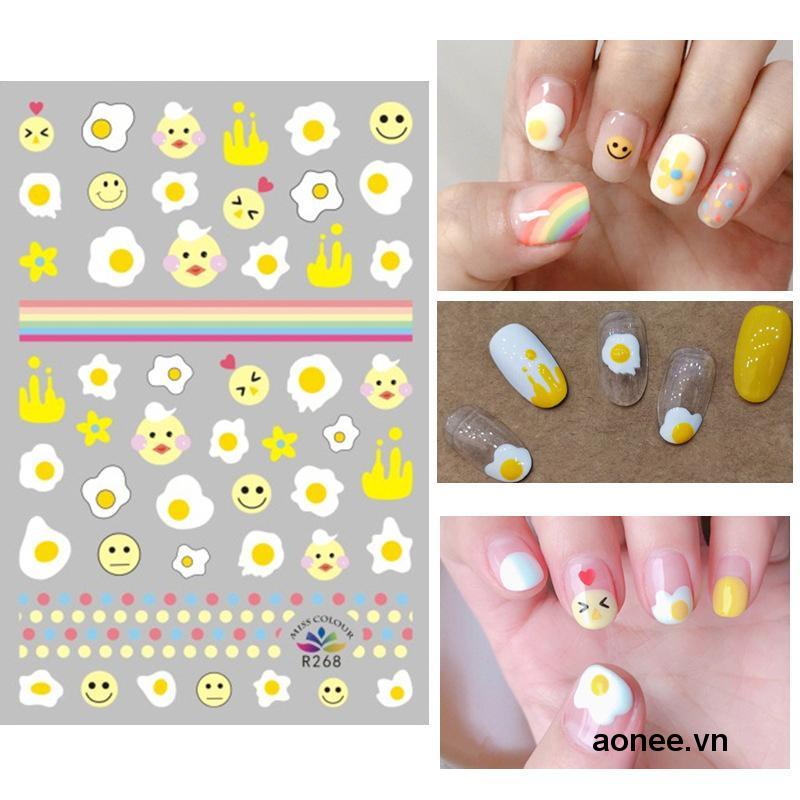 ✨✨Nhãn dán họa tiết 3D tự dính trang trí móng tay nghệ thuật độc đáo