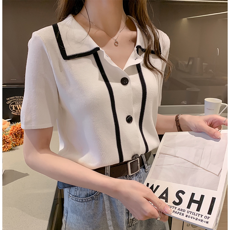 t-shirts knitting  new fashion Polo summer Korean