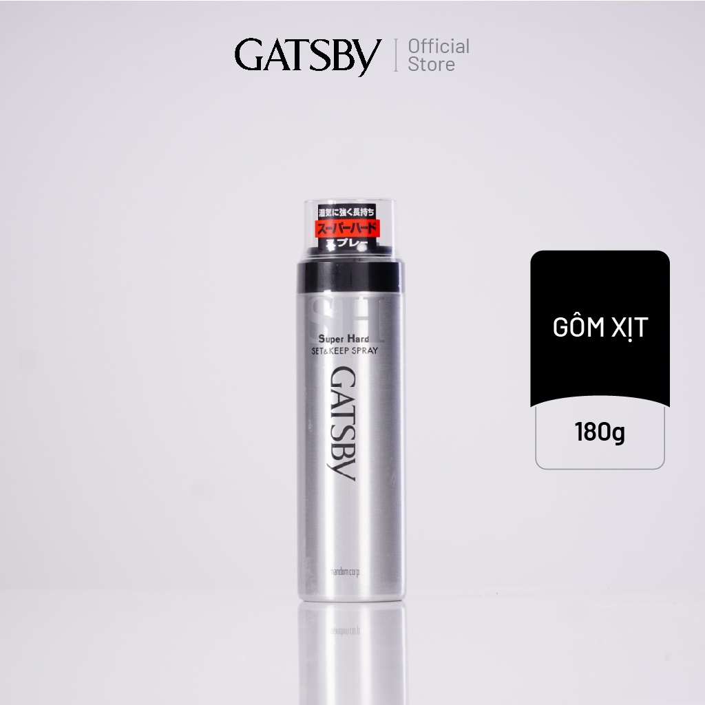 Gôm xịt tạo kiểu tóc GATSBY SET & KEEP SPRAY SUPER HARD N 180g