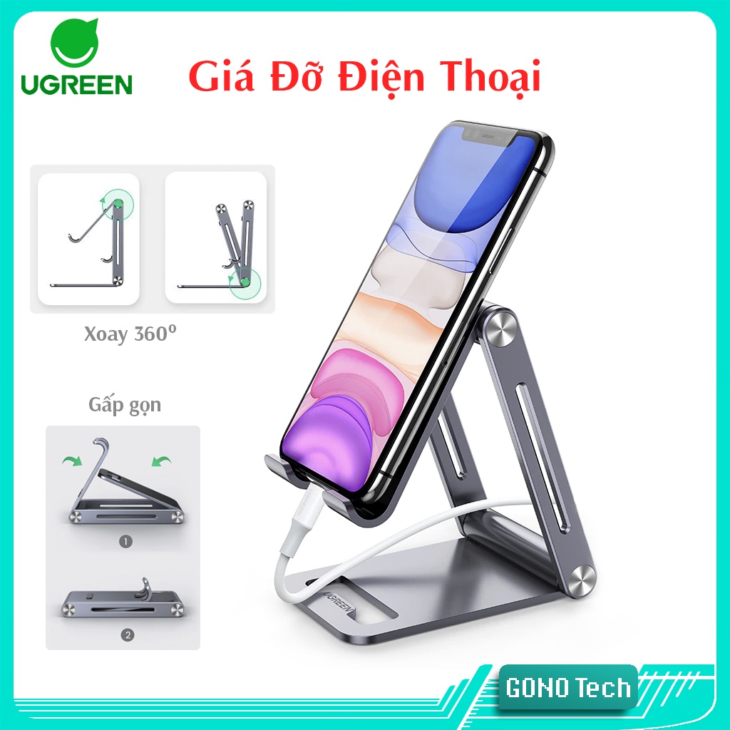 Giá đỡ điện thoại Ugreen LP263 Kim loại cao cấp có thể gấp gọn | UGREEN Aluminum Phone Holder 80708 50324