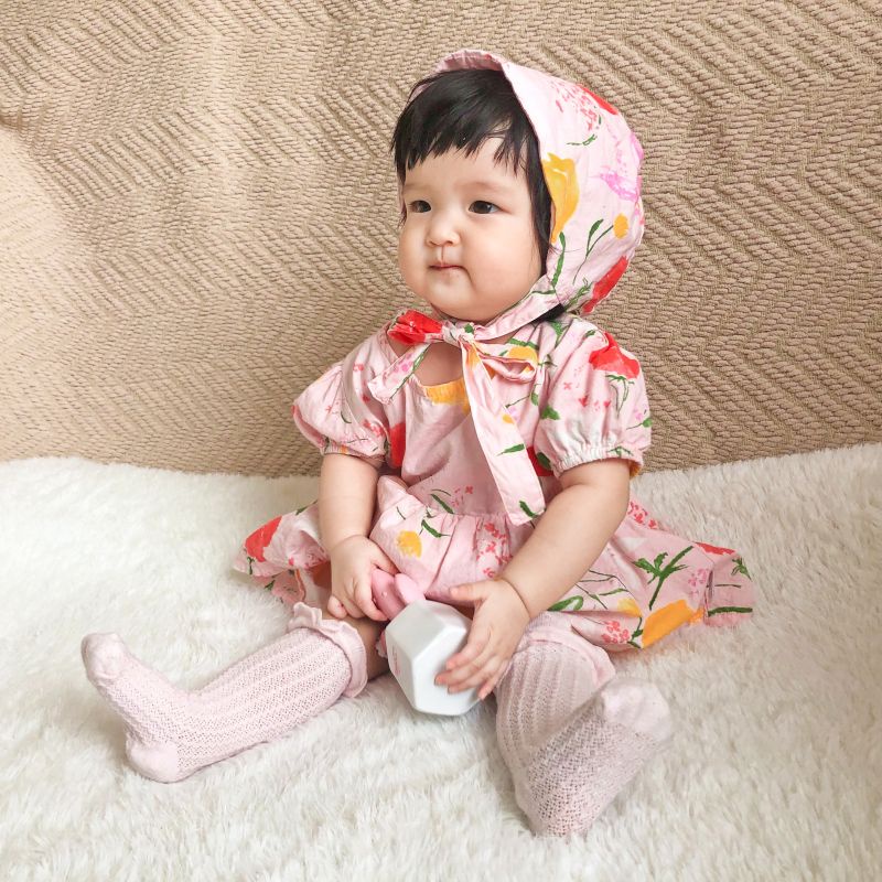 Áo liền quần Soffny họa tiết hoa xinh xắn thời trang đáng yêu dành cho bé gái