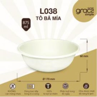 [HÀNG CHÍNH HÃNG] Tô bã mía 875ml / 50 cái (GRACZ - THÁI LAN)