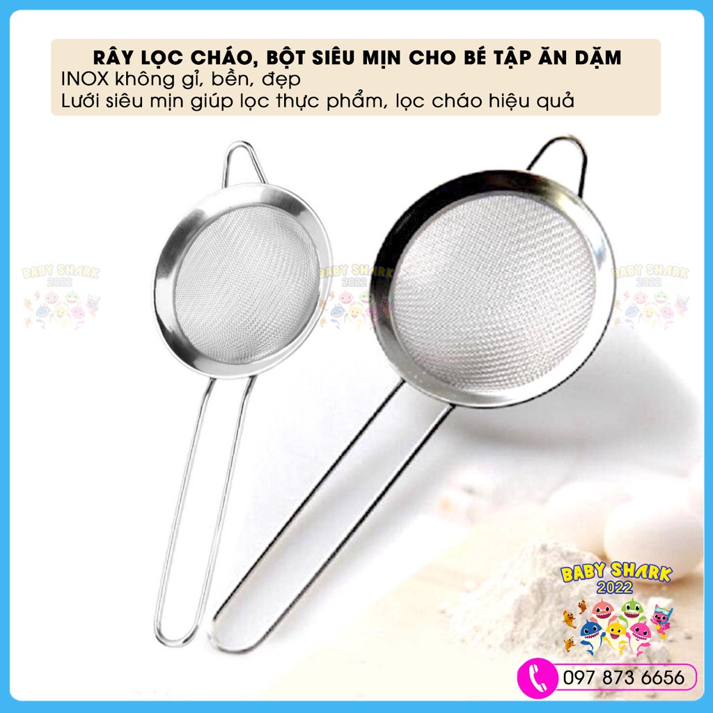 Rây lọc cháo bằng thép không gỉ SIÊU MỊN cho bé ăn dặm
