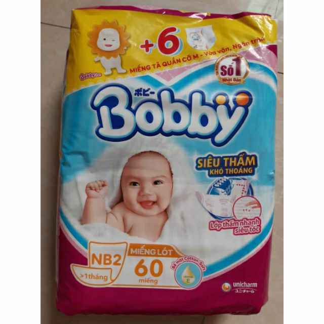 Miếng lót sơ sinh Bobby Fresh Newborn 2 60 miếng