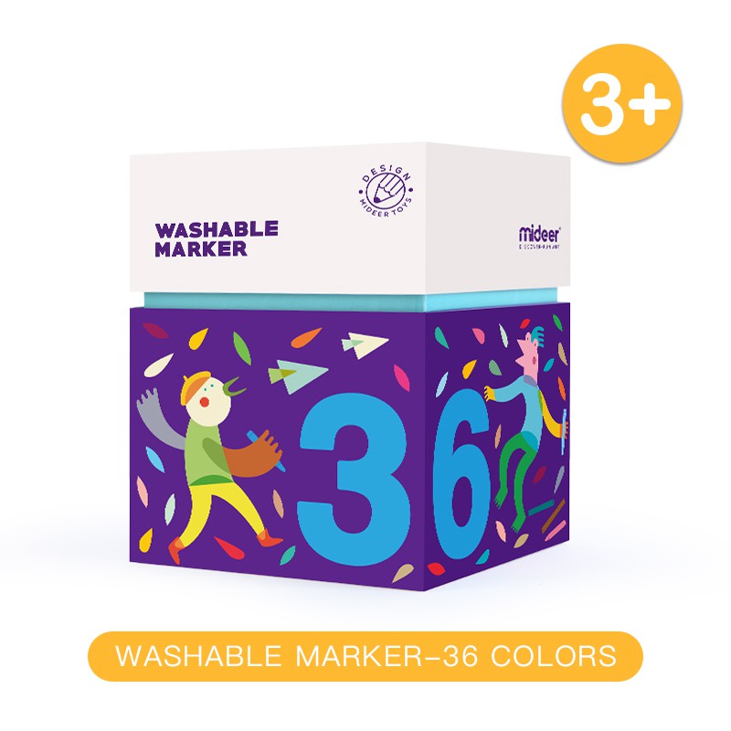 Bút lông màu an toàn dễ dàng chùi rửa chính hãng Mideer Washable Marker 36 màu My Mickey Shop