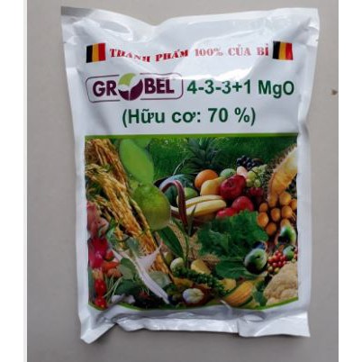 Phân hữu cơ viên nở BỈ GROBEL (4-3-3+1 MgO) tốt cho các loại hoa Hồng bụi, Hồng Leo, Hồng trồng chậu, Hoa Mai 2kg