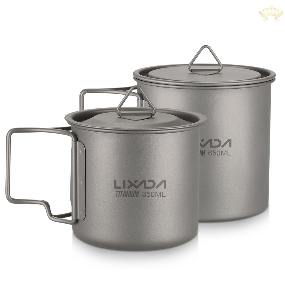 LIXADA Set 2 Cốc Titan 350ml 650ml Tiện Lợi Cho Dã Ngoại