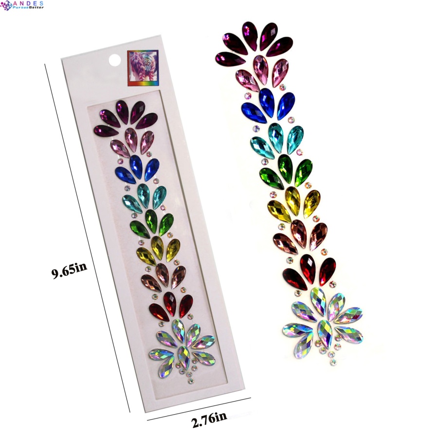 Miếng dán hạt đá hình xăm tạm thời pha lê 3D lấp lánh tỏa sáng phong cách lễ hội dành cho trán tóc mặt và cơ thể | BigBuy360 - bigbuy360.vn