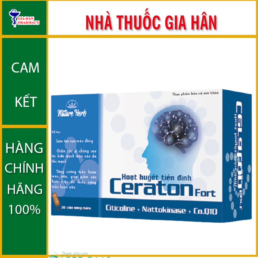 Ceraton Fort hỗ trợ hoạt huyết tiền đình hộp 30 viên , Gia Hân
