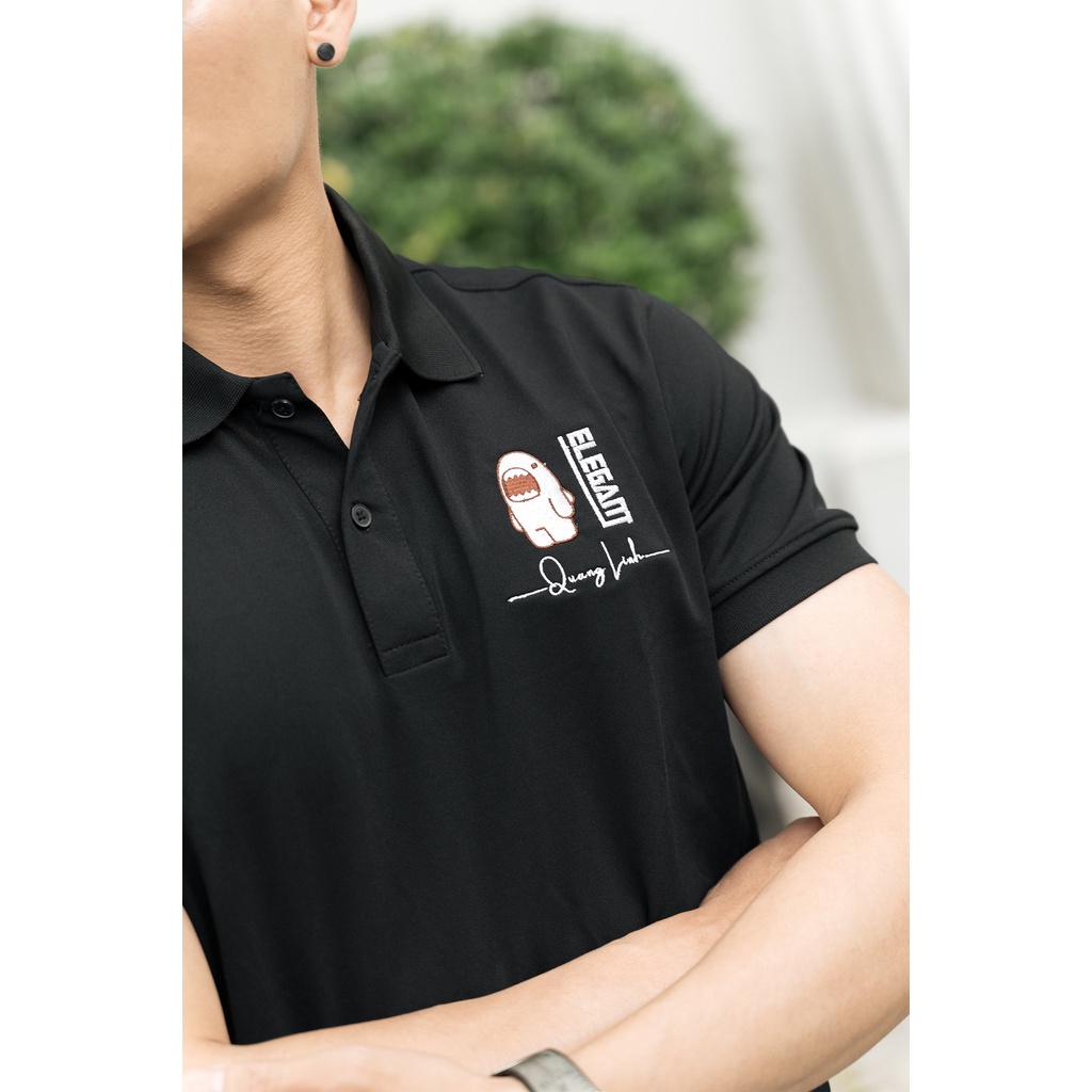 Áo POLO nam ELEGANT THÊU TÊN yêu cầu basic đẹp vải cá sấu COTTON mềm mịn co giãn 4 chiều, chống nhăn, thoáng mát - LILA