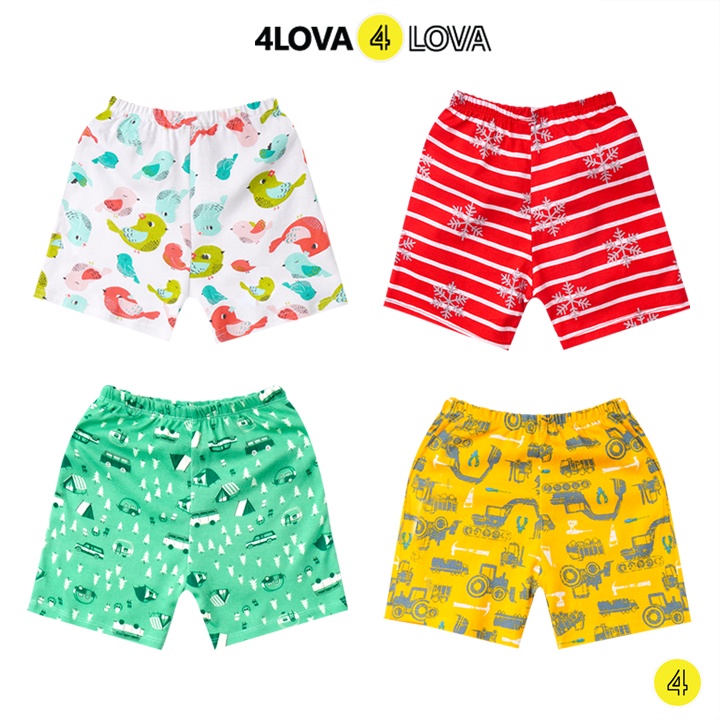 Quần đùi short thun cho bé 4LOVA chất cotton thoáng mát mùa hè chính hãng từ 8-30kg