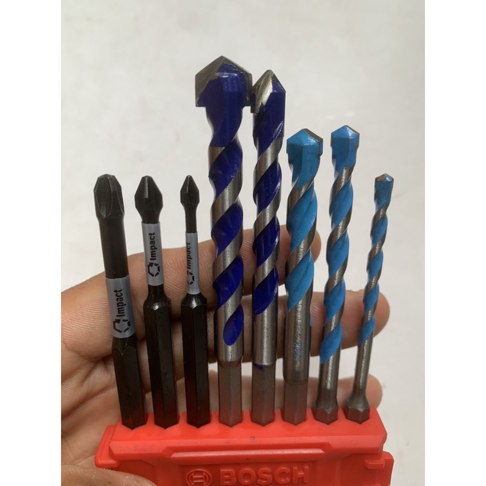 Bộ mũi khoan bê tông , tường , gạch men , mũi vít PH1 PH2 PH3 thương hiệu Bosch - King Blue thông dụng