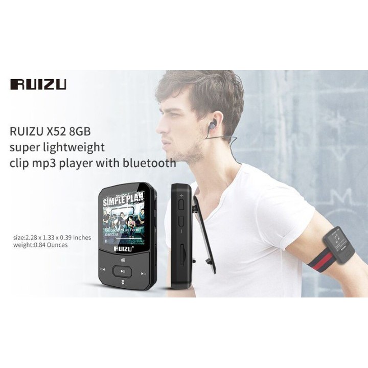 [Mã ELHACE giảm 4% đơn 300K] Máy Nghe Nhạc MP3 Bluetooth Ruizu X52 Bộ Nhớ Trong 8GB - Hàng Chính Hãng