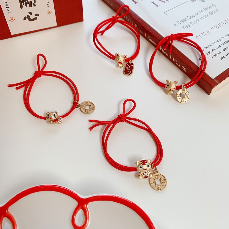 Dây Cột Tóc Co Giãn Mềm Mại Hình Chú Hổ Hoạt Hình