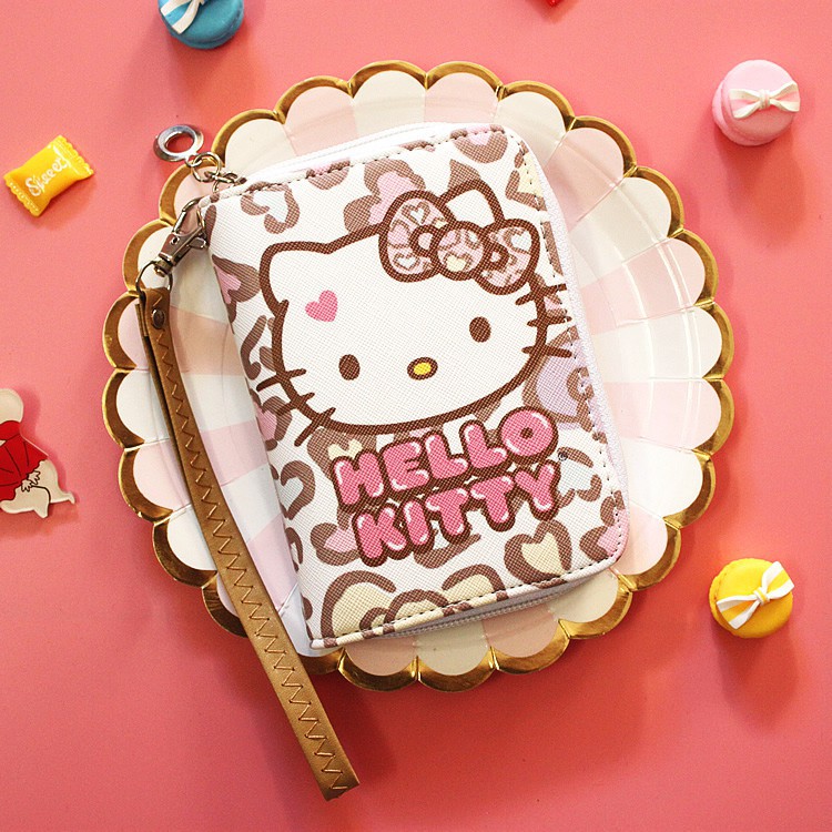 Ví Ngắn Nữ Cầm Tay Hello Kitty Màu Hồng Xinh Xắn Đựng Vừa Giấy Tờ Tùy Thân !