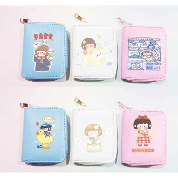 Ví gấu thỏ cô gái hoppang roro jump VNI31 thỏ cony vịt sally bóp ví dáng ngắn hoạt hình cute thần tượng dễ thương