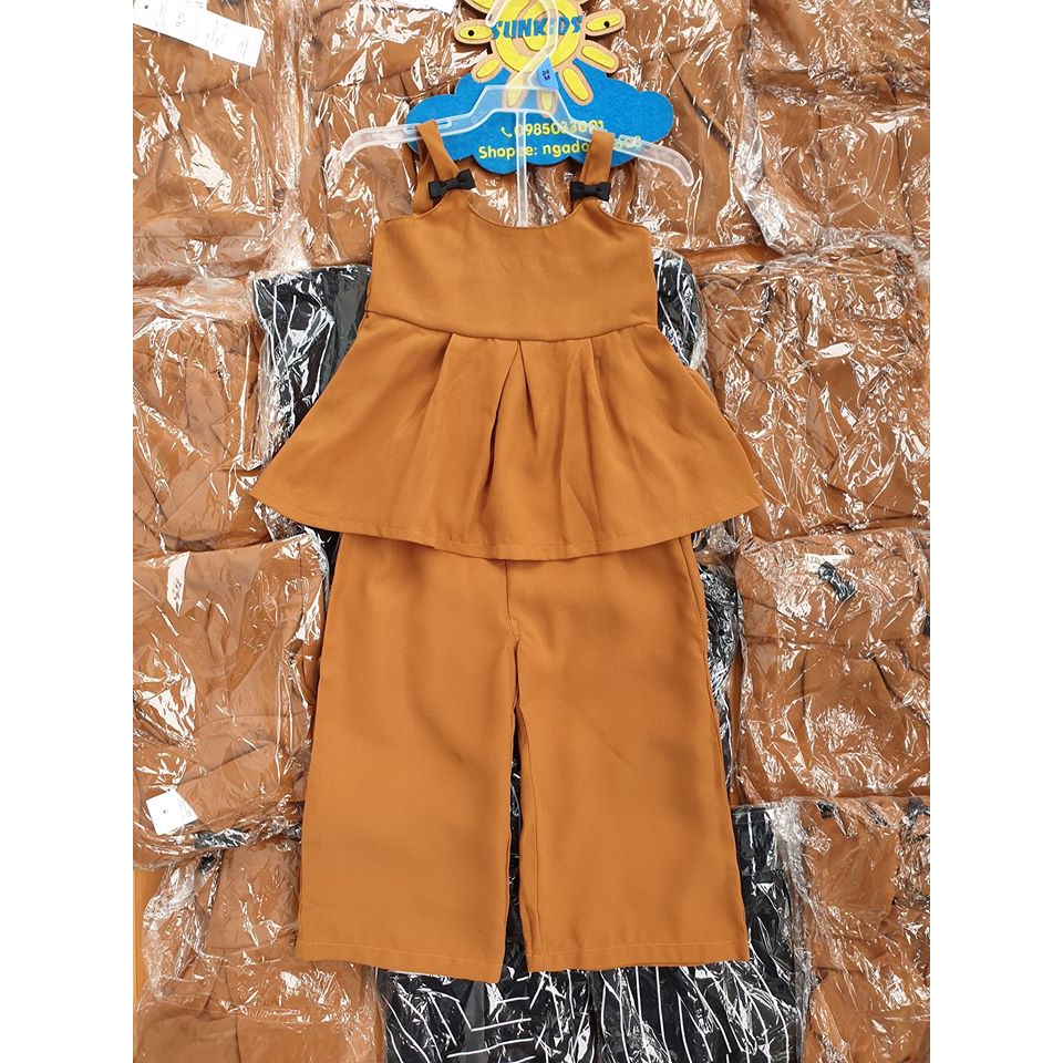 Set Bé Gái AIRLY momo Culottes Nâu Vàng