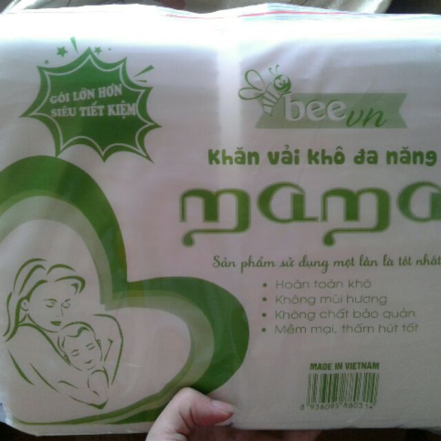 Combo 3 bịch khăn vải khô đa năng Mama 600gr/bịch