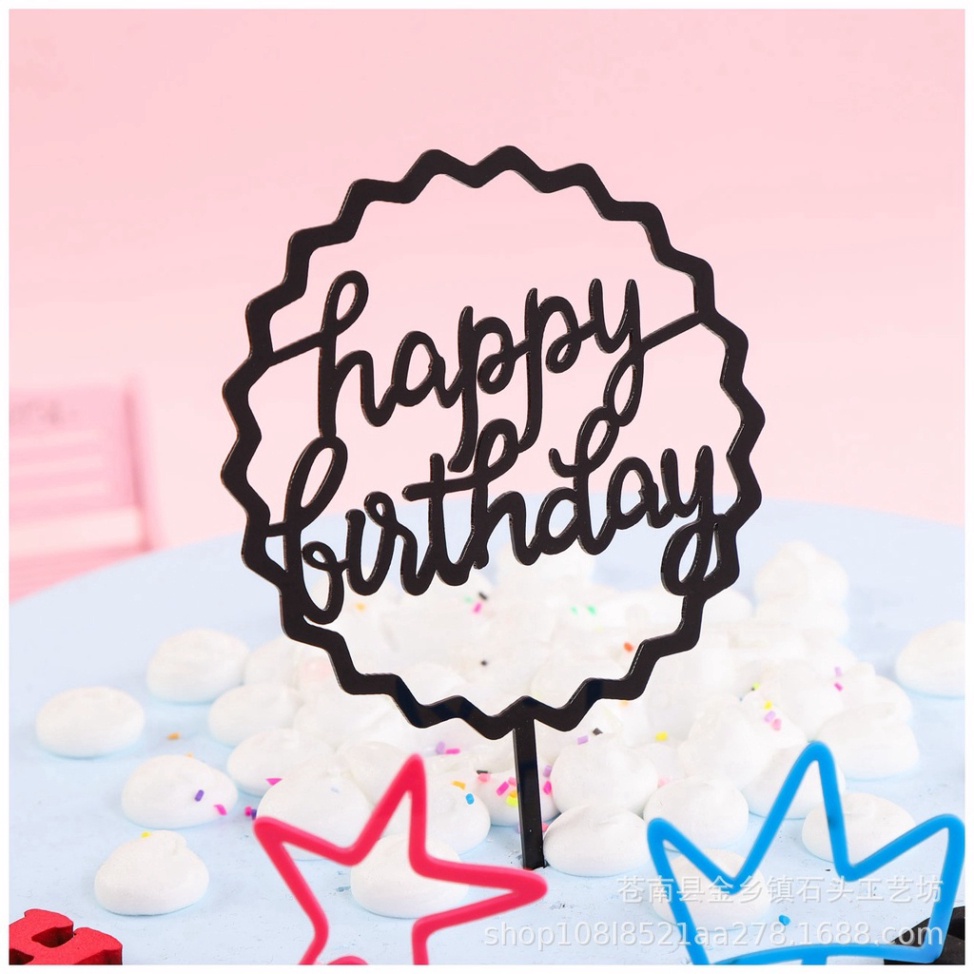 đồ cắm bánh kem sinh nhật [FREESHIP❤️] combo 10 thẻ mica tráng gương siêu đẹp