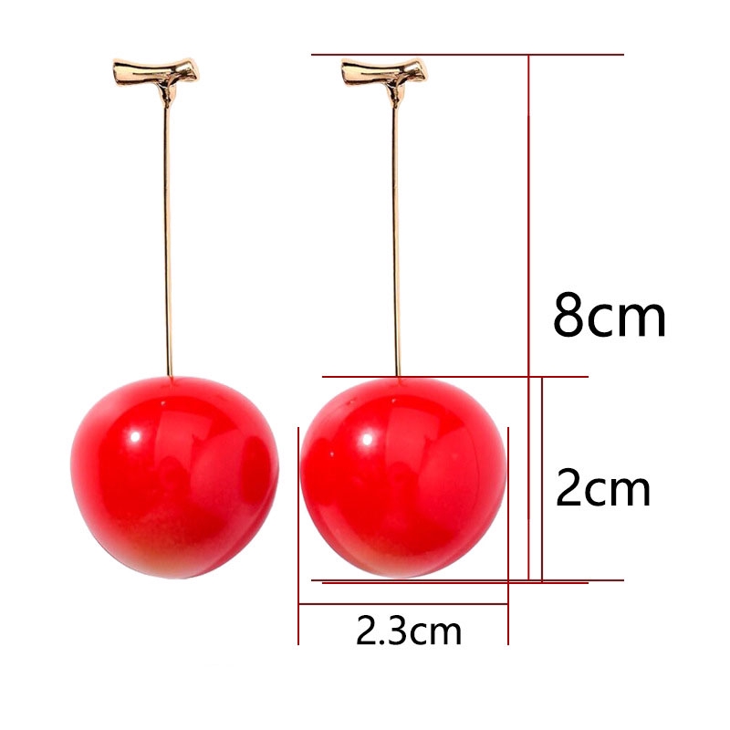 Khuyên tai quả cherry nhựa phong cách Hàn Quốc